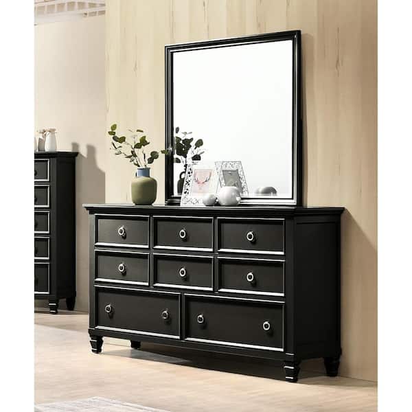 NEW CLASSIC HOME FURNISHINGS New Classic Furniture Tamarack Black 8-drawer 62 in. Dresser with Mirror