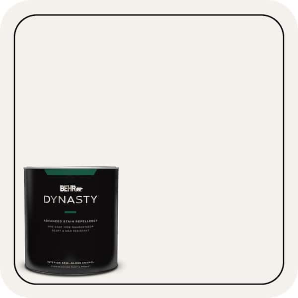 BEHR DYNASTY 1 qt. #W-B-600 Luster White Semi-Gloss Enamel Interior Stain-Blocking Paint & Primer