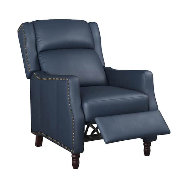 LUE BONA Lange 28 in. W Navy Genuine Leather Nailhead Trim