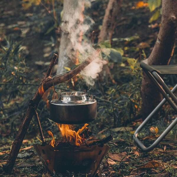 OGETFUUR 1.5 L. SUS 304 Stainless Steel Camping Kettle, Portable