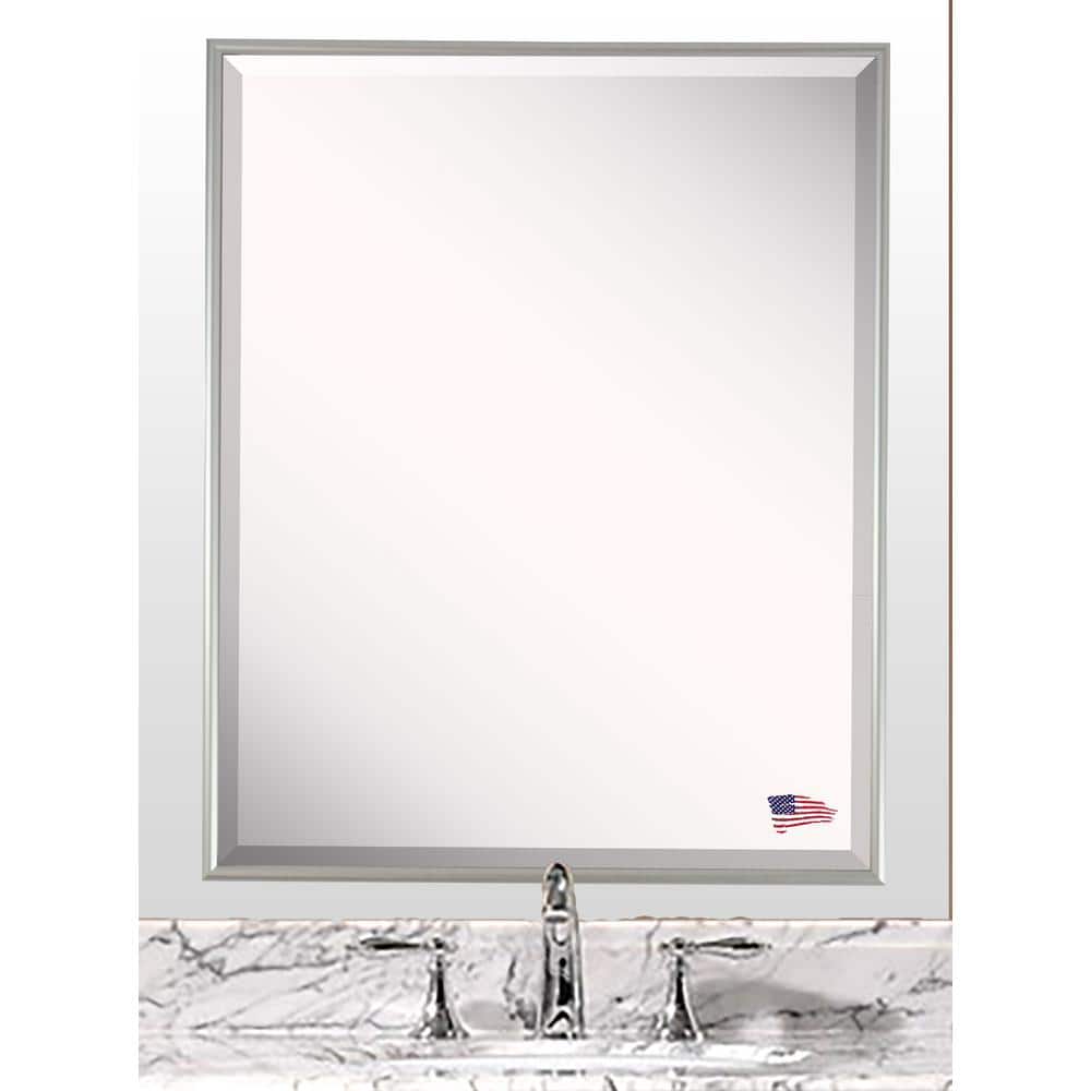 16 in. W x 20 in. H Framed Rectangular Beveled Edge Bathroom Vanity Mirror 
