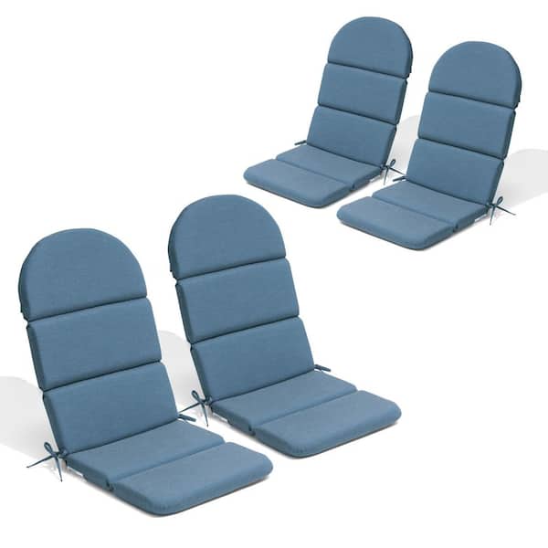 20 x 50 Sunbrella 4-Piece Deep Seating Patio Outdoor Adirondack Chair Cushion in Spectrum Denim Blue