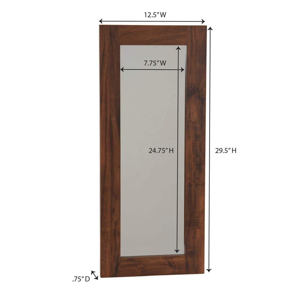 Rustic Hickory Full Length Rectangular Wood Wall Mirror