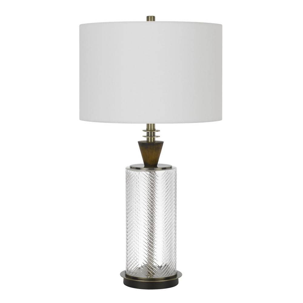 30 in. Clear Metal Table Lamp with White Empire Shade price history on PriceWatchPro