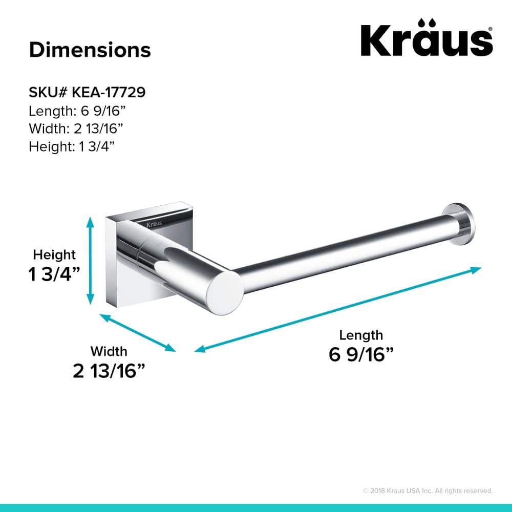 Ventus Chrome Finish Modern Wall Mount Toilet Paper Holder
