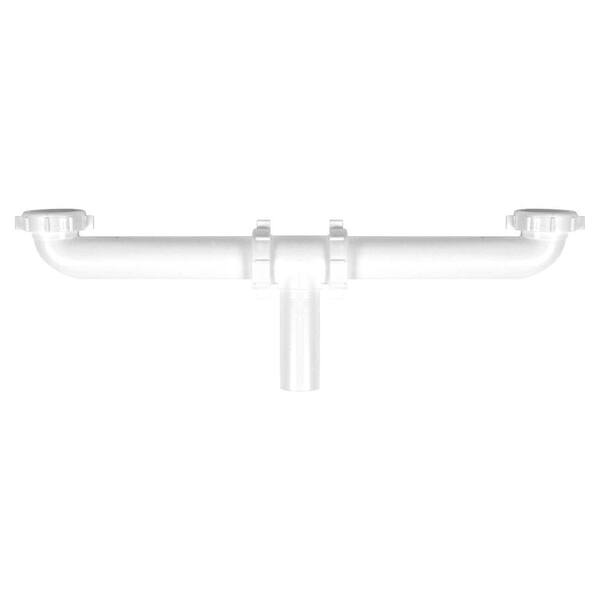 Everbilt 1-1/2 in. White Plastic Slip-Joint Sink Drain Center Outlet Waste