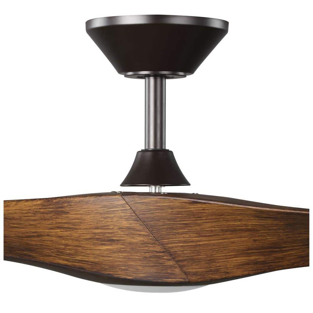 52'' Koa Woodgrain Smart Ceiling Fan with LED Light
