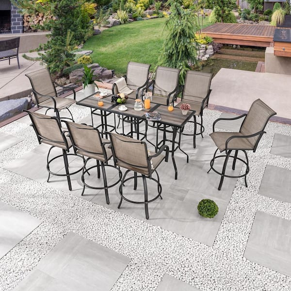 Patio Festival 11-Piece Metal Bar Height Outdoor Dining Set