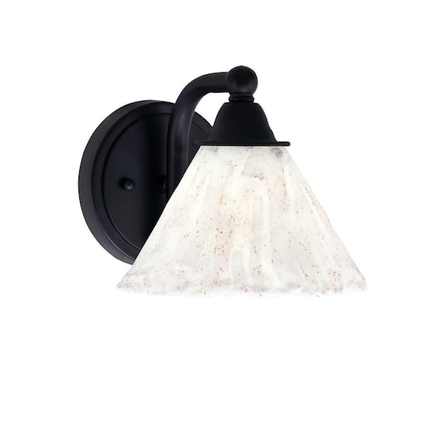 Unbranded Madison 7 in. 1-Light Matte Black Wall Sconce with Standard Shade