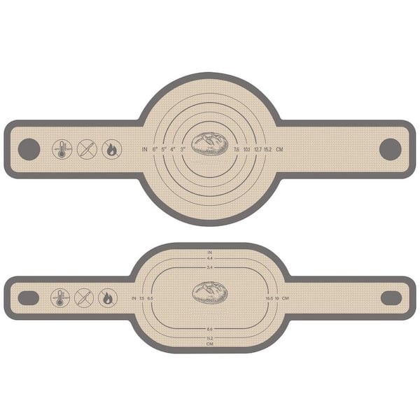 Oval and Round Silicone Nonstick Bread Sling Baking Mats with Easy-Clean Heat Resistant Dutch Oven Liners 2 Pieces