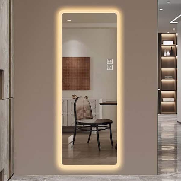 Unbranded 21 in. W x 65 in. H Rectangle Frameless Full Length Mirror, Vanity Body Mirror, LED Mirror Wall-Mounted Mirror