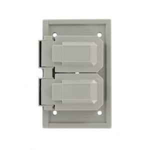 1-Gang Gray Weatherproof Duplex Outlet/Receptacle Polycarbonate Standard Outdoor Cover (1-Pack) 04976-FS