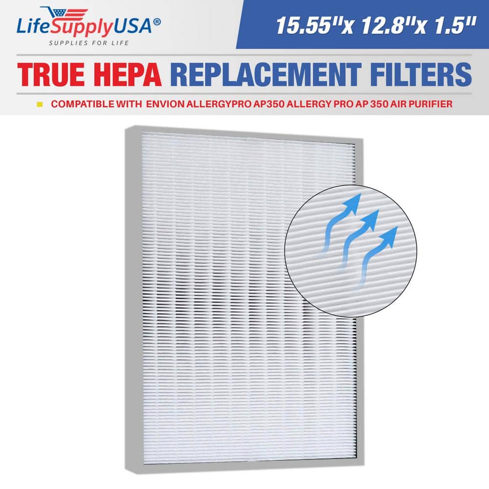 LifeSupplyUSA True HEPA Filter Replacement Compatible with Envion AllergyPro AP350 Allergy Pro AP 350 Air Purifier ER628 HD The Home Depot