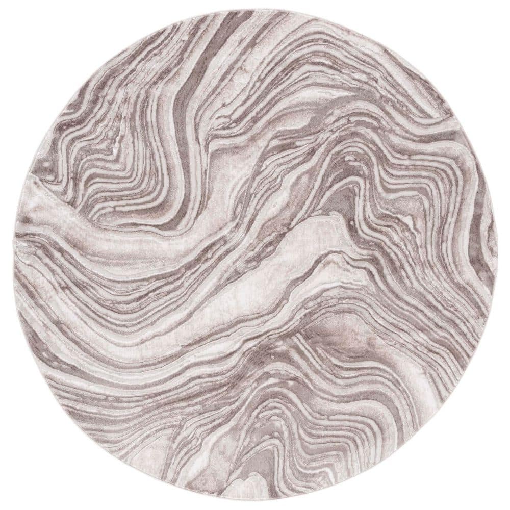 Meadow 7 ft. x 7 ft. Beige Marble Swirl Round Area Rug price history on PriceWatchPro