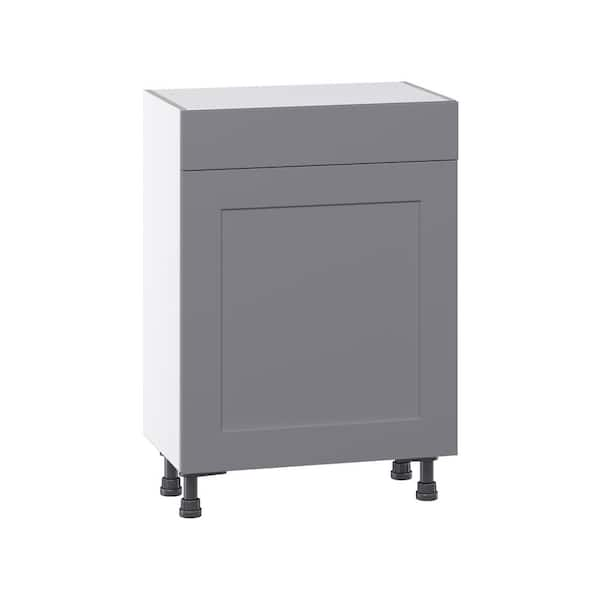 J COLLECTION Bristol Painted Slate Gray Shaker Assembled Shallow Base ...