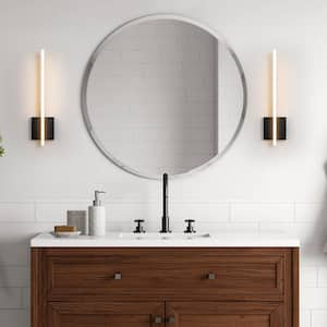 Musser 19.6 in. 1-Light Modern Black Linear Integrated LED Bathroom Vanity Light