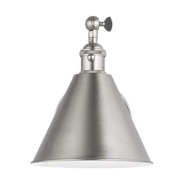 Generation Lighting Salem 1-Light Brushed Nickel Wall Sconce with Brushed Nickel Metal Shade