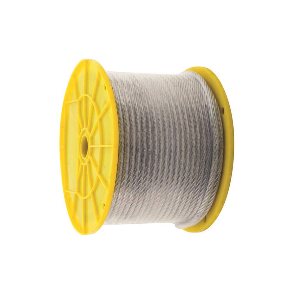 KingChain 3/16 in. x 250 ft. Galvanized Aircraft Cable, 7x19 Construction -  850 lbs Safe Work Load - Reeled 504742 - The Home Depot