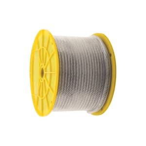 3/16 in. x 250 ft. Galvanized Aircraft Cable, 7x19 Construction - 850 lbs Safe Work Load - Reeled