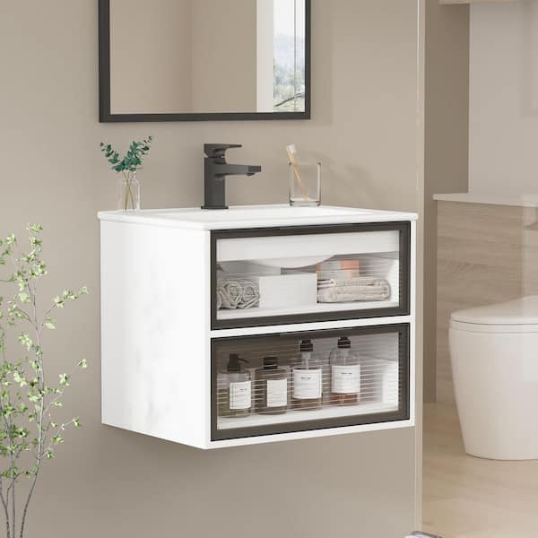 24 in. W x 18 in. D x 18.9 in. H Single Bath Vanity Cabinet without Top in White