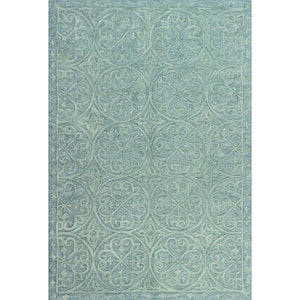 Verona Teal 4 ft. X 6 ft. (3'6" x 5'6") Floral Transitional Accent Rug