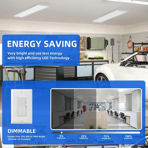 KOAOEIRS 4 ft. White 40-Watt 6000 Lumens 3500K/4000K/5000K