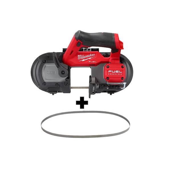 Milwaukee M12 FUEL 12V Lithium-Ion Cordless Sub-Compact Band Saw with (4) 12/14 TPI Extreme Metal Cutting Band Saw Blades
