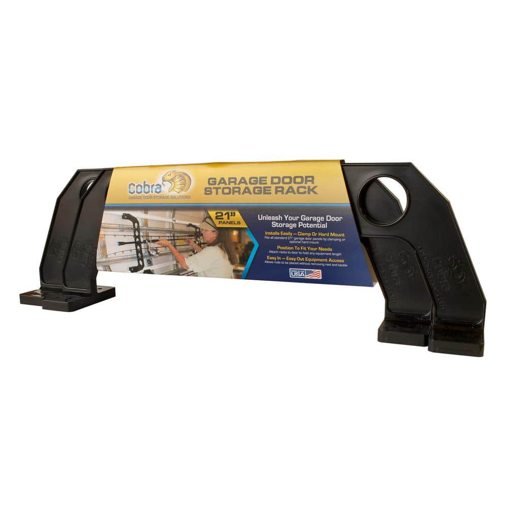 PWRR PRODUCTS Cobra 6 Item 21 in. Black Garage Door Storage Rack PWRR PRODUCTS Cobra 6 Item 21 in. Black Garage Door Storage Rack