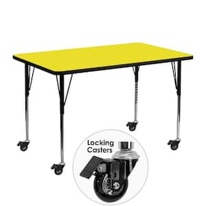 14x Canteen table with stacking chairs Yellow