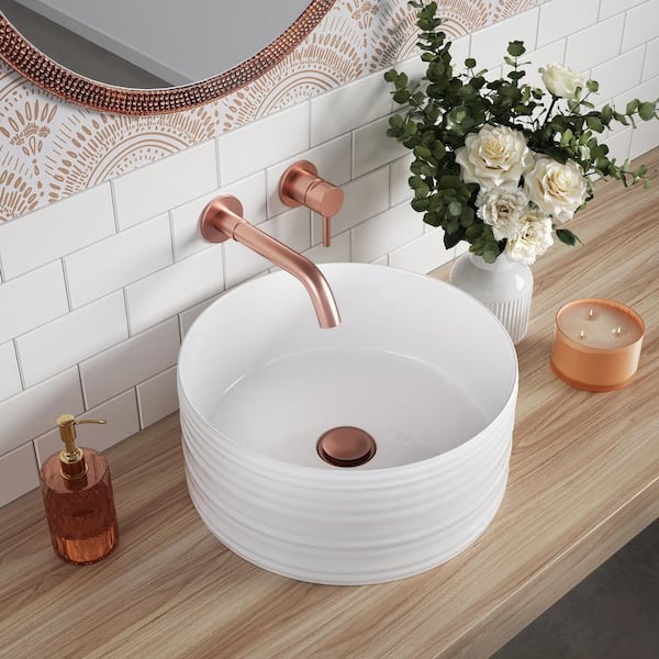 Swiss Madison Adour 16 in . White Ceramic Round Vessel Sink