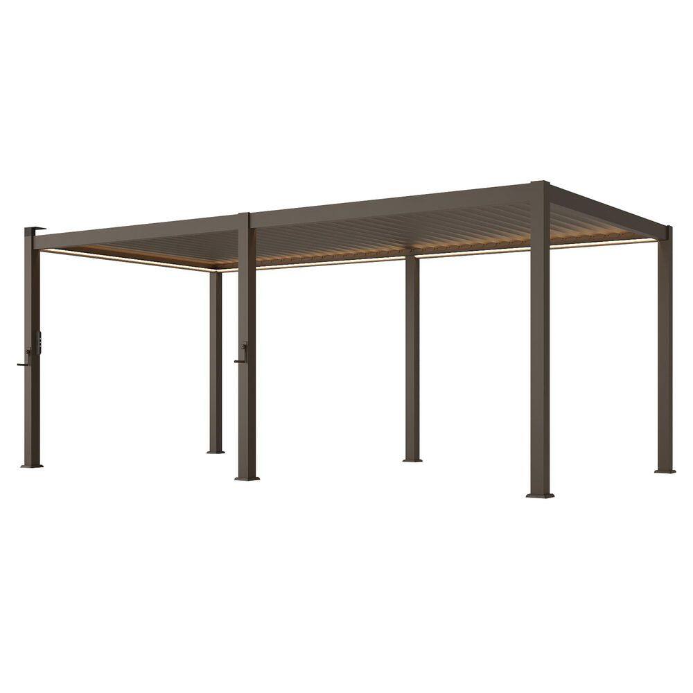 12 ft. x 20 ft. LED Rust-resistant Modern Steel Louvered Pergola with Adjustable Roof for Backyard, Gray price history on PriceWatchPro