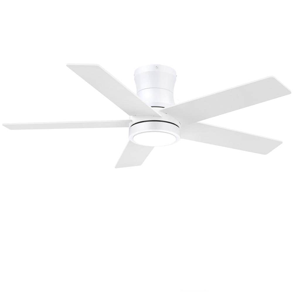 42 in. Contemporary Gold Dual-Color White Blades Flush Mount Standard Ceiling Fan with Light price history on PriceWatchPro