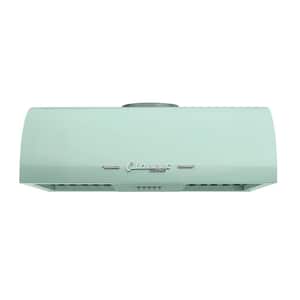 Classic Retro 24 in. 500 CFM Ducted Under Cabinet Range Hood with LED Lighting in Summer Mint Green