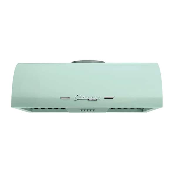 Unique Appliances Classic Retro 24 in. 500 CFM Ducted Under Cabinet Range Hood with LED Lighting in Summer Mint Green
