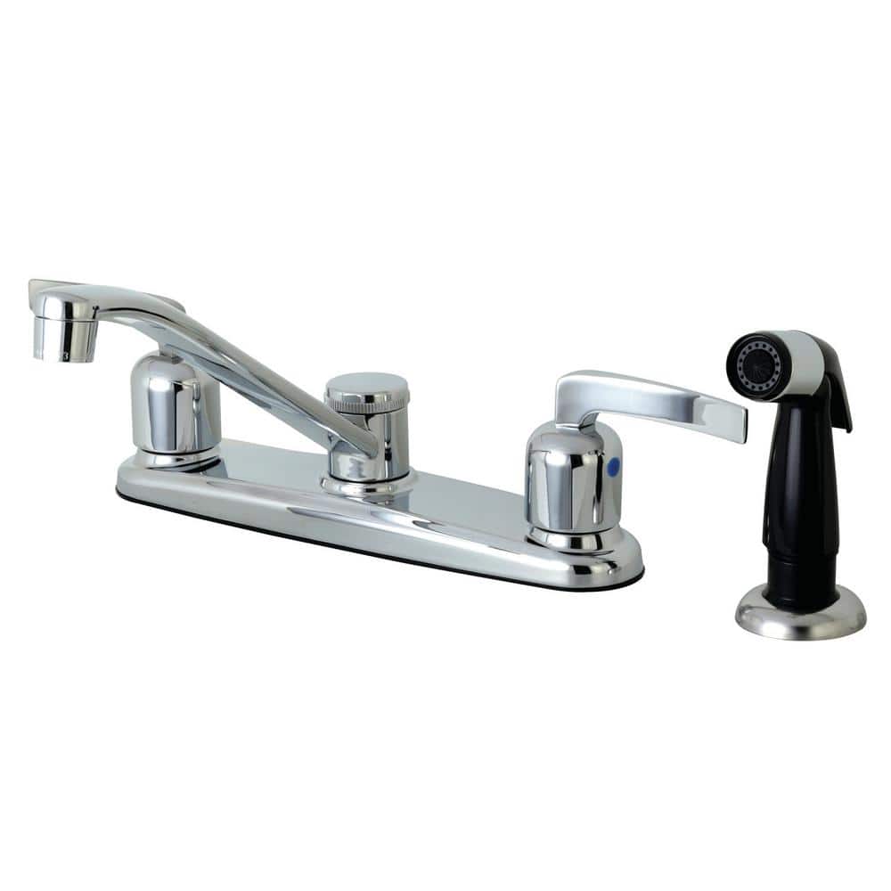 Kingston Brass FB751EFL Centurion 8-Inch Center set Kitchen Faucet with Black Plastic Sprayer Polished Chrome Kingston Brass FB751EFL Centurion 8-Inch Center set Kitchen Faucet with Black Plastic Sprayer Polished Chrome