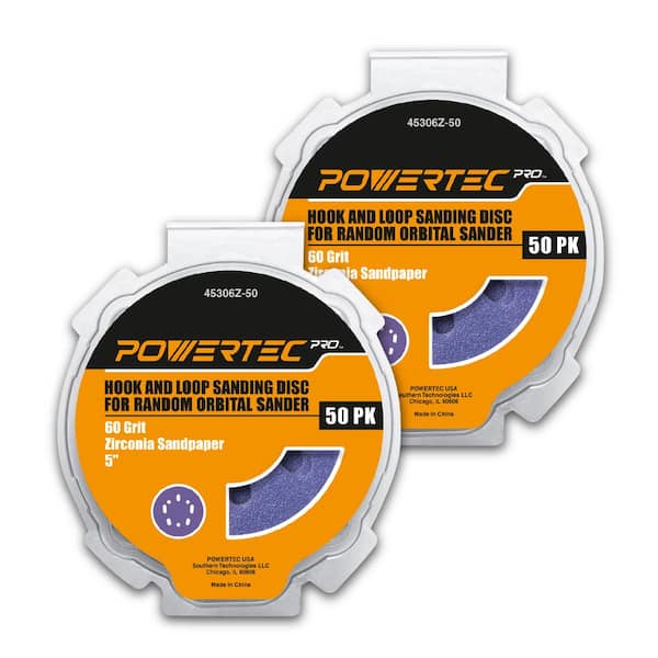 5 in. 60-Grit Zirconia Hook and Loop Orbital Sanding Disc for 5 & 8 Hole Random Orbital Sanders (100-Pack)