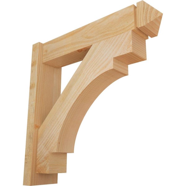 Ekena Millwork 6 in. x 26 in. x 26 in. Merced Arts and Crafts Rough Sawn Douglas Fir Outlooker
