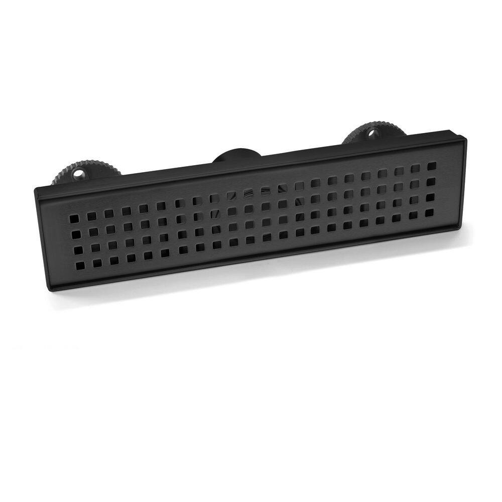 12 in. Linear Shower Drain Stainless Steel Shower Floor Drain with Hair Strainer and Leveling Feet in Matte Black price history on PriceWatchPro