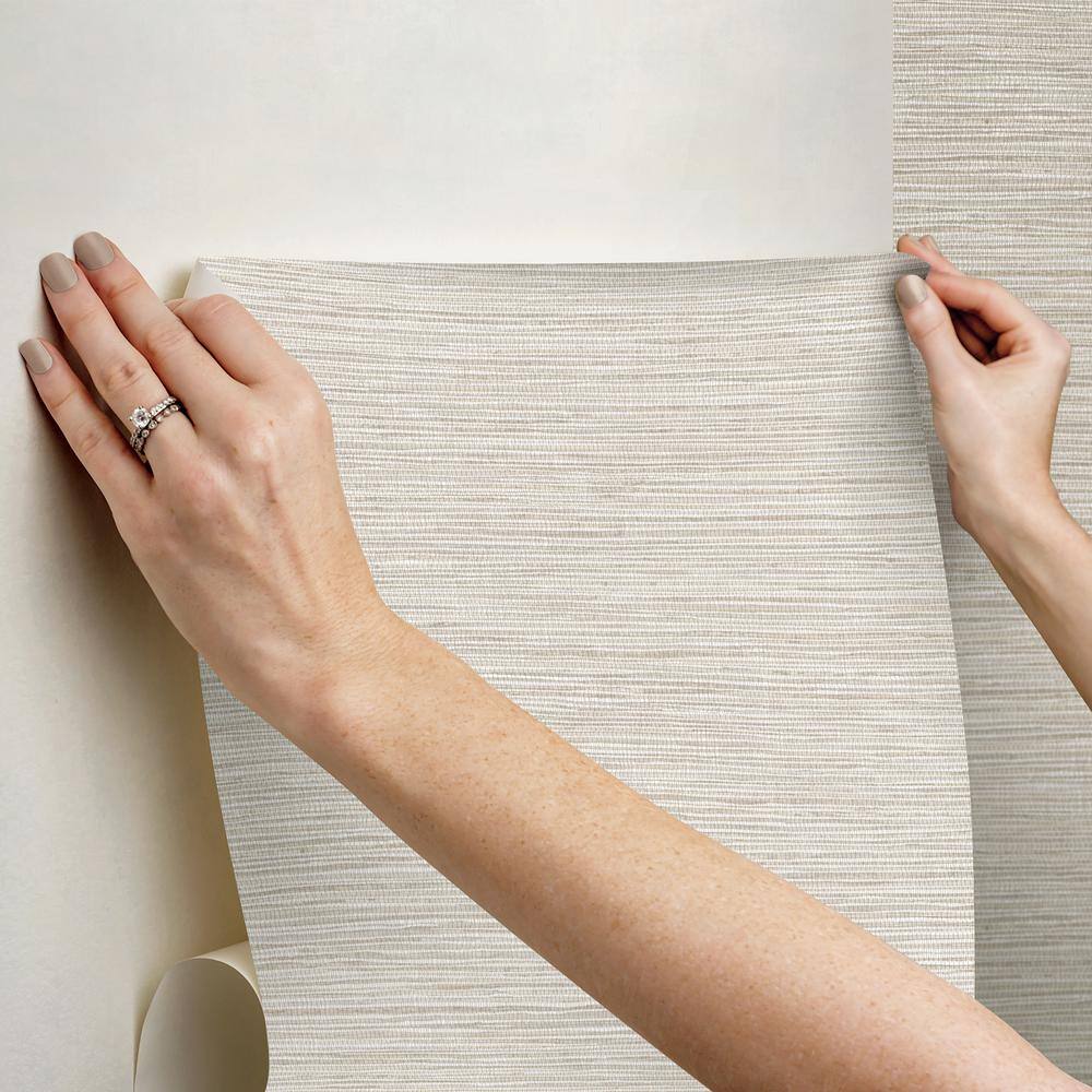 Neutral Grasscloth Self-Adhesive Peel and Stick Wallpaper Roll