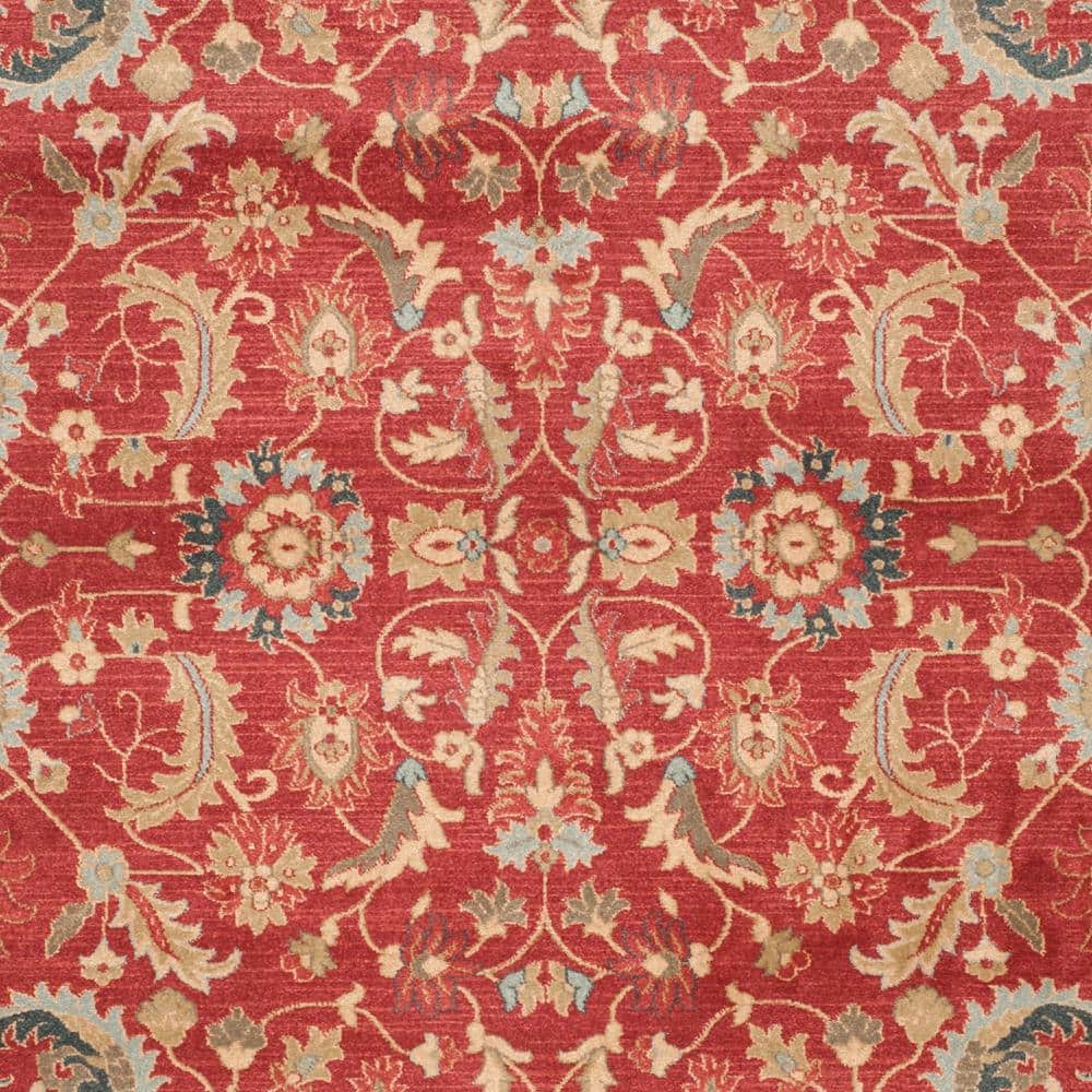 Regal Elegance Red Synthetic 8' x 10' Hand-Knotted Area Rug