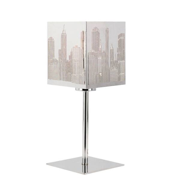 Bel Air Lighting Stewart 12.5 in. Chrome Incandescent Table Lamp-DISCONTINUED