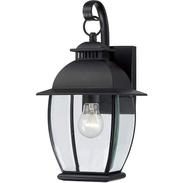 Monroe 1-Light Mystic Black Outdoor Incandescent Wall Lantern