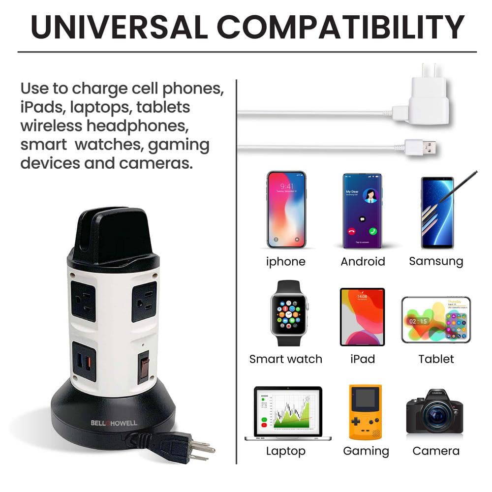 4-Outlets / 6 USB Spin Power - The Ultimate Smart Charging Station - Thumbnail 3