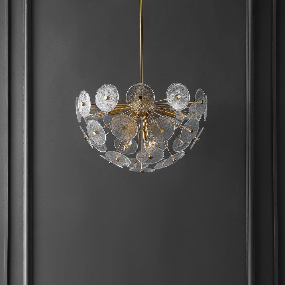 Miri 24" Brass and Glass 6-Light LED Pendant