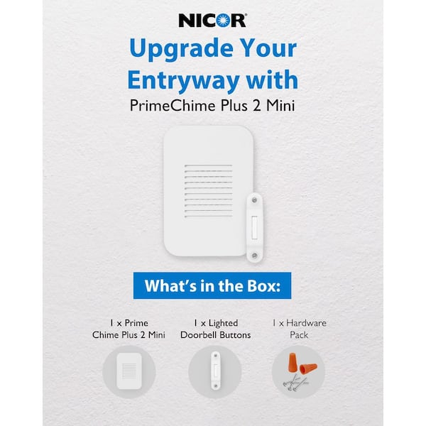 NICOR PrimeChime Plus 2 Mini Video Compatible Hardwired Door Bell