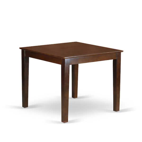 East West Furniture 3-Piece Mahogany Finish Square Solid Wood Top Dining Table Set