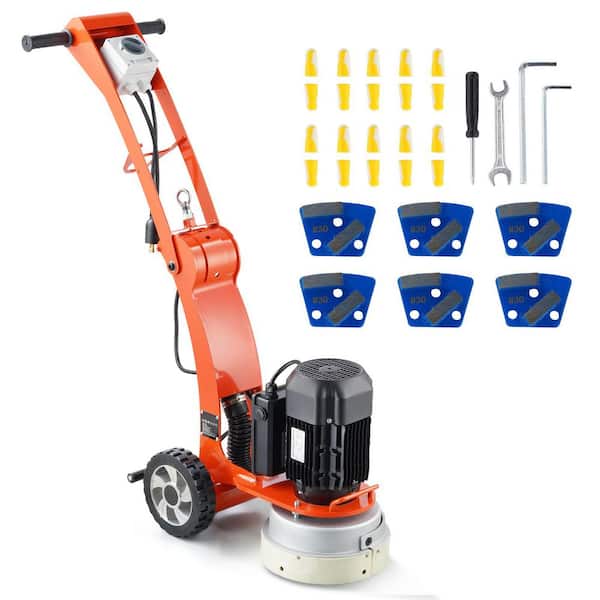 Electric Concrete Floor Grinder 10 in. Walk-Behind Grinder 1. 7HP Concrete Floor Polisher, 1300W Grinding Machine