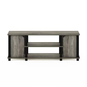 Brahms 43.8 in. French Oak/Black TV Stand with 2-Shelves Fits TV's up to 45 in. with Doors