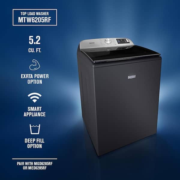 Maytag 5.2 cu. ft. Top Load Washer in Midnight Steel with Extra