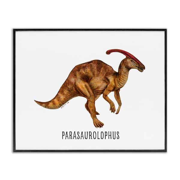 Parasaurolophus Dinosaur Learning by Brett Blumenthal Black Framed Animal Giclee Art Print 24 in. x 30 in.